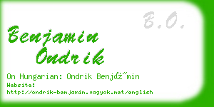 benjamin ondrik business card